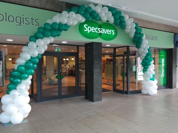 Outside for a store opening creating a BIG visual impact.
